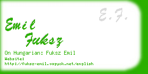 emil fuksz business card